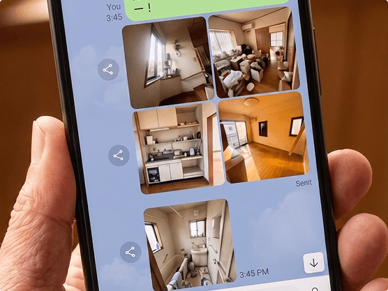 スマホで写真付き報告を確認